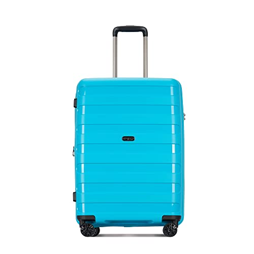 PP material Expandable Carry On Luggage Airline Approved, 20 Inch Hardside Carry On Suitcase with Wheels, Travel Harshell Spinner Small Luggage with Tsa Lock,Lake Blue, 20-Inch Carry-On - Image 3