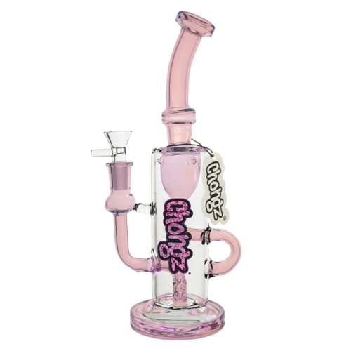 CHONGZ 26cm Tupelo 5mm Glass Percolator waterpipe bong in Purple Pink or Milk Blue (Pink)