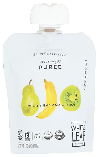 White Leaf Provisions Organic Pear Banana Kiwi Baby Food 3.17 OZ
