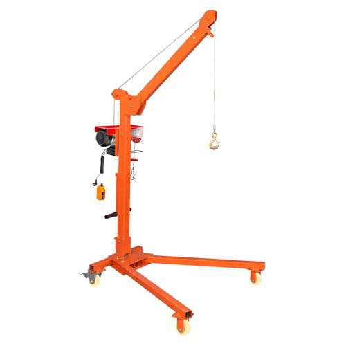 DYUNCZ Mobile Small Portable Crane, Electric Foldable Crane, Micro Lifting Hoist, Car Engine Hanger, Cargo Loading and Unloading Tools, Suitable for Factories, Workshops