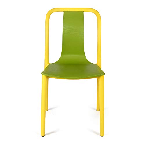 Image of Cello Cheer Chair Set Pack of 2 - Green, Yellow | Strong and Durable | Easy to Clean | Chair for Living Room, Bed Room, Kitchen, Office Room, Outdoor | 3 Years Warranty