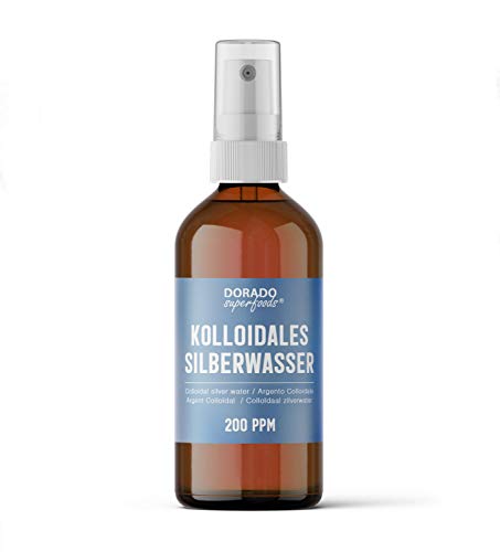 Dorado Superfoods ® kolloidales Silber Silberwasser | 200 ppm 100 ml | Spray in medizinischer Braunglasflasche Cover