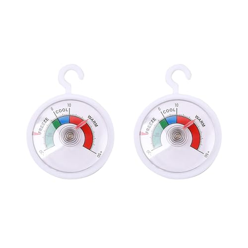 2 Stück Kühlschrankthermometer, Gefrierschrank Thermometer, Kühlschrank Thermostat, Thermometer Analog zum Aufhängen, -30°C bis +50°C, Weinkühlschrank Lebensmittelkonservierung und Energieeinsparung