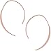 Humble Chic Upside Down Hoops - Hypoallergenic Lightweight Open Wire Needle Drop Dangle Threader Earrings, 18K Rose, Pink Gold-Electroplated