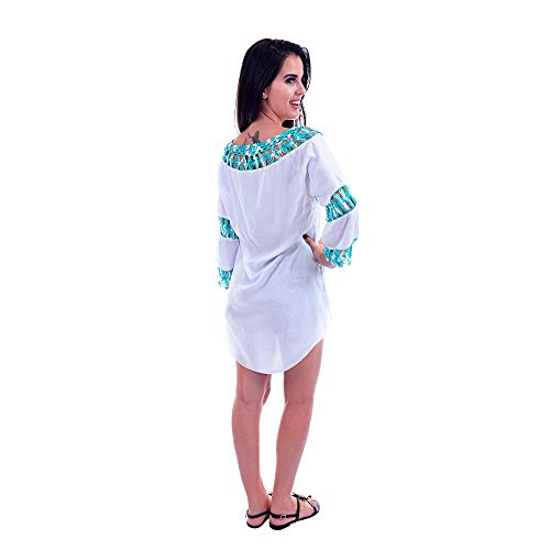 Blusa Saída De Praia Rendada Decote e Frente