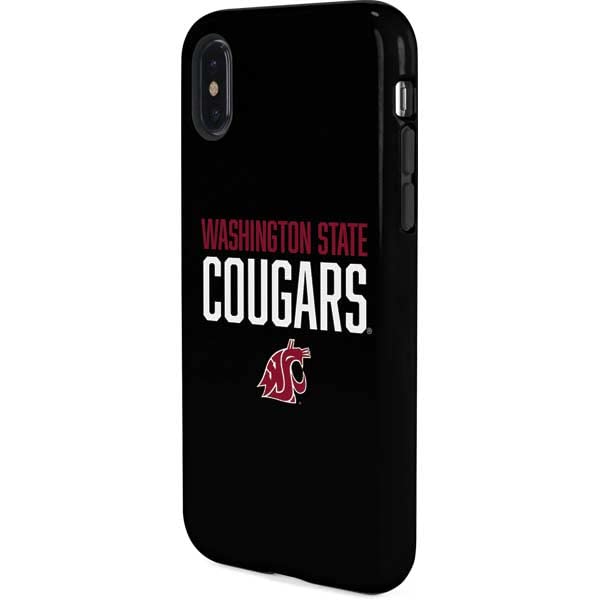 Skinit Pro Phone Case Compatible with iPhone X - Officially Licensed College Cougars Washington State Design Black