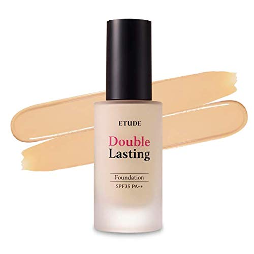 ETUDE HOUSE New Double Lasting Foundation (Honey Sand) SPF35/ PA++| High Coverage Weightless Foundation | 24-Hours Lasting Double Cover | Magnet-Like Adherence without Stickiness | Makeup Base