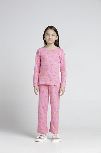 Image of T2F Girls Cotton Printed Pajama Set