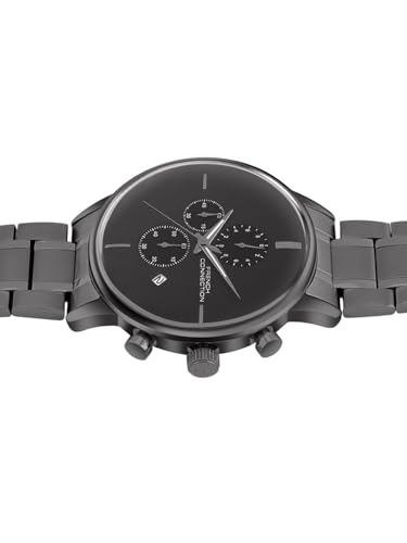 Image of French Connection Grey Embossed Round Dial | Gun Stainless Steel Mesh Strap Chronograph Watch for Mens FCO5GNM