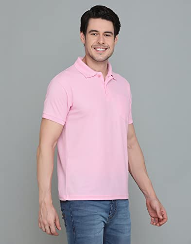 Image of INKKR Men's Polo Neck Half Sleeve Cotton Blend Regular Fit T-Shirt With Pocket