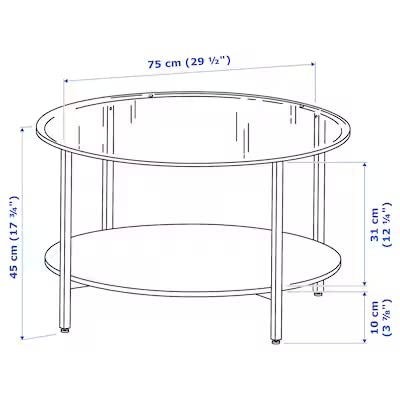 Amazon｜イケア☆VITTSJO/コーヒーテーブル/ブラック/ガラス[イケア