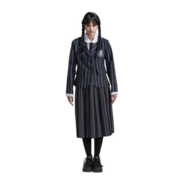Chaks Wednesday kostuum schooluniform Nevermore Wednesday Addams voor dames maat XS-L zwart carnaval Halloween
