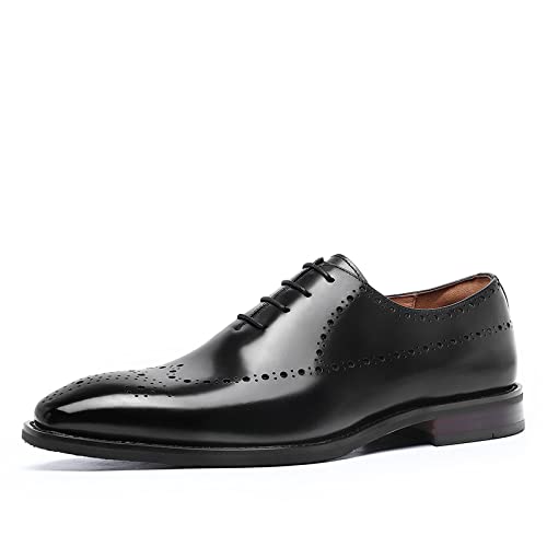 DESAI Men’s Dress Shoes Oxford Formal Business Lace-up in Classic Brogue Shoes for Men