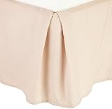 Clara Clark Premier 1800 Collection Solid Bed Skirt Dust Ruffle, Full, Beige Cream