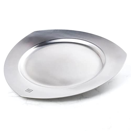 Plato triangular de acero inoxidable 32 cm miniatura 1