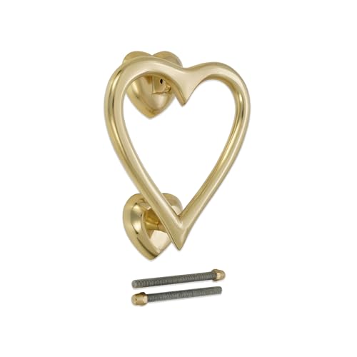 Latón macizo pulido para puerta delantera en forma de corazón resistente 6