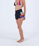 Hurley Women's Nascar Color Blocked 2.5' Boardshort Swimsuit, Black White, L - Image 3