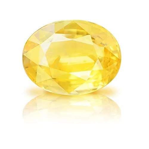 Astro Cart - Piedra preciosa de zafiro amarillo real de calidad natural de 5.05 quilates, certificado por laboratorio