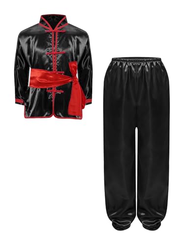 TiaoBug Kids Kung Fu Clothing Traditional Tai Chi Chinese Martial Art Uniforms Long Sleeve Tang Suit3