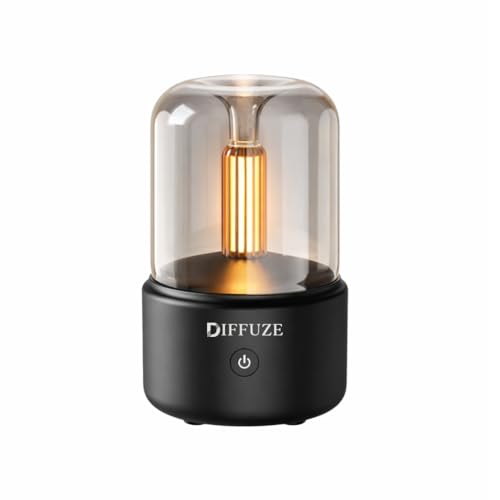 Image of Diffuze Aroma Diffuser Retro Style Flame| Candlelight Humidifier with Warm LED Glow | Ultrasonic Cool Mist | Silent USB | Auto Shut-Off | Bedroom, Home Decor & Relaxation