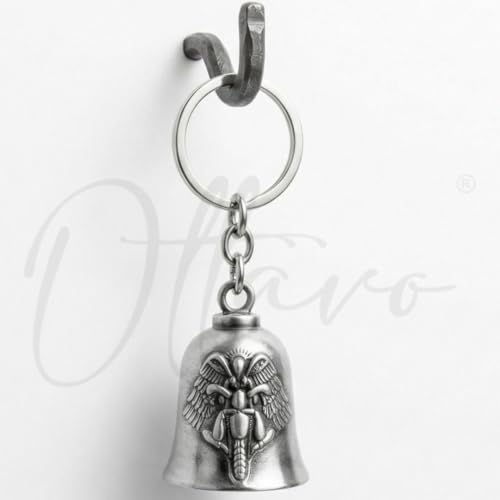Image of OTTAVO Guardian Bell Keychain, Oxidized Copper, Tibetan Style, 5 cm Height, Good Luck Charm