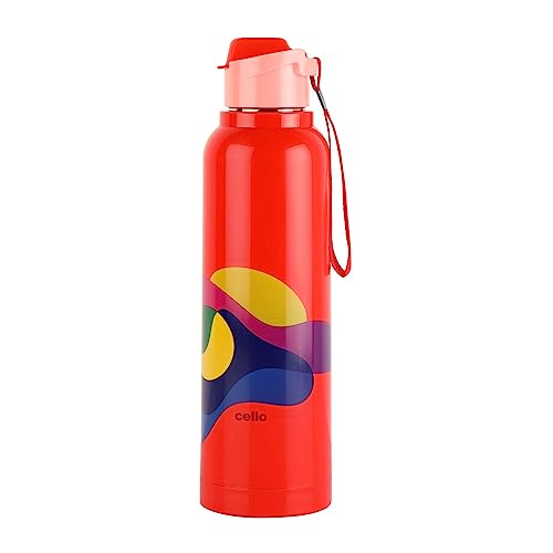 CELLO Puro Steel-X Benz Pro 900 | Leak Proof | Wide Mouth & Easy to Open | Insulated Inner Steel Outer Plastic Water Bottle | 730ml| Red CELLO Puro Steel-X Benz Pro 900 | Leak Proof | Wide Mouth & Easy to Open | Insulated Inner Steel Outer Plastic Water Bottle | 730ml| Red