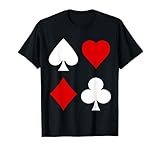 Spielkarten Fasching Kostüm Karo Pik Kreuz Herz Poker Romee T-Shirt