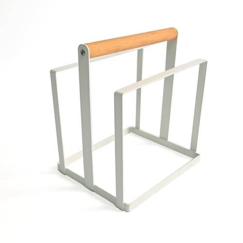 LIN HOME Soporte para Table de Cortar y Bandejas - Estante Almacenamiento para Guardar Bandeja de Horno, Sartenes, Platos - Organizador de Cocina - Blanco