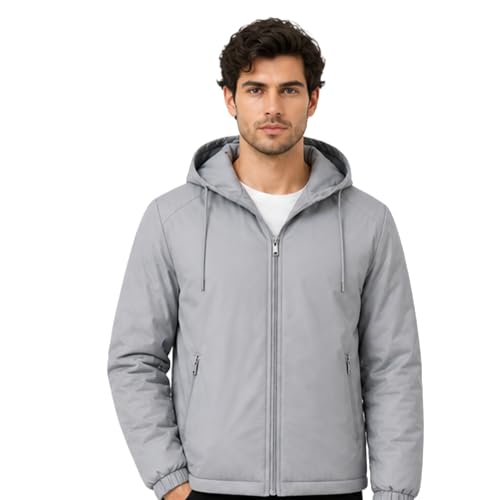 Image of Rain Jacket for Men Waterproof for Bike Riders with Adjustable Hood Along with Inner Pockets,Waterproof Raincoat with Polyester Jacket, Zipper Pockets & Elastic Cuffs For Bike, Travel & Daily Wear