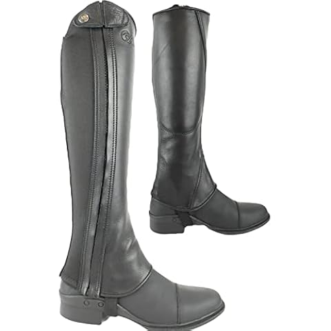 AK Side Zip Leather Horse Riding Half Chaps Cover