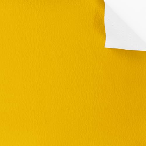 econuk   Tela para Tapizar, Manualidades y Bricolaje, Polipiel Suave al Tacto, Cuero Sintetico para Sillas, Sofás, Bolsos, Cojines, Asientos de Moto, Techos de Coche (35cm x 25cm, Amarillo)