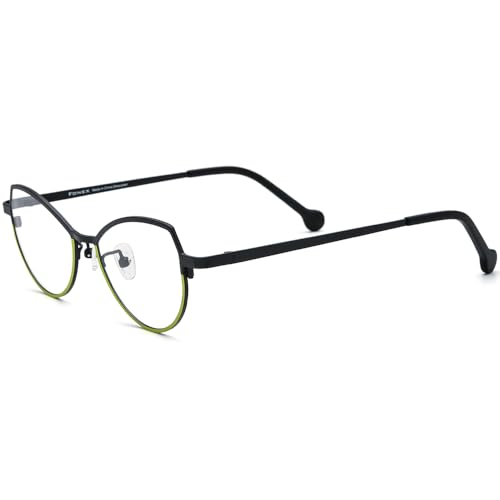 Image of FONEX Colorful Pure Titanium Glasses Frame Women Retro Round Eyeglasses