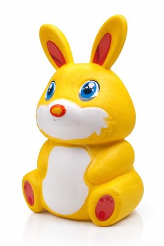 Image of Piggy Bank Toy for Kids with Lock & 2 Keys - Bunny Rabbit Shaped Coin Bank for Boys & Girls | BIS Certified Plastic Gullak | Money Saving Bank Gift for Toddlers 3+ Years | Made in India (Yellow)
