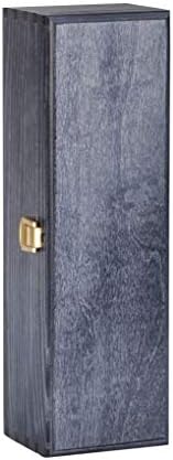 Single Bottle, Wooden Luxury Gift Box for Wine, Champagne or Whisky (Blue) Wine NOT Included