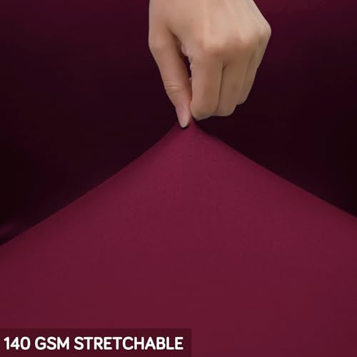 Image of HOKIPO 'SereneSolids' 140 GSM Office Chair Cover for Desk Chair (Low-Back) - 140 GSM Stretchable Fabric - Washable, Durable & Anti-Slip - Fits Small & Low-Back Office Chairs, Burgundy (AR-6222-BRGN-S)