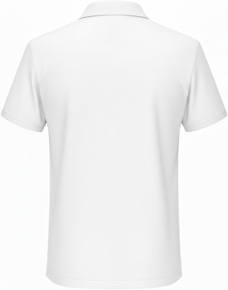 Trump Comeback Golf Polo for Men – White, Cotton-Spandex Blend, Short Sleeve, Embroidered Logo, 240 GSM, Limited Edition