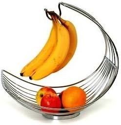 Fruit Bowl Fruit Holder New Style Wire Display Basket with Banana Hanger Hook Chrome