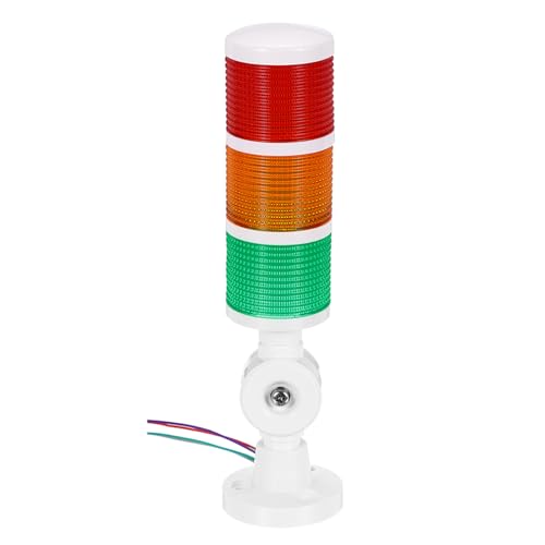 Torre de luz LED de advertencia de 3 capas PATIKIL con zumbador de 12-24V para maquinaria