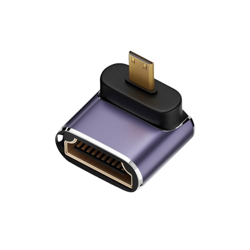 ���{�̒������ MSL FORCE Micro Mini HDMI�I�X/���X �ϊ��A�_�v�^ 8K@60Hz 4K@120Hz UHD2.1 HDCP 3D �X�g���[�g L�� U�� LED���C�g (dbk-05, 1��)