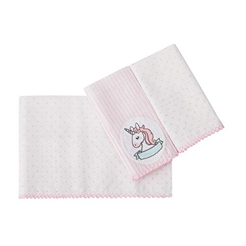 Paninho de Boca Poá Bordados Karinho para Bebê 32cm X 32cm Contém 03 Un