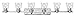 Hinkley Avon Collection Contemporary Modern Six Light Bathroom Vanity Fixture, Chrome with Clear Glass