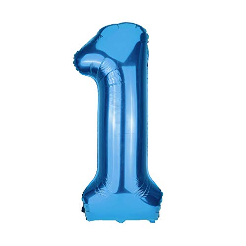 KINBOM Globo Azul Número 1 Globo Inflable De Lámina Grande Para Decoración De Celebración De...