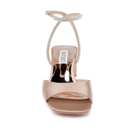 Image of Badgley Mischka Women's Infinity Satin Block Heels With Ankle Strap