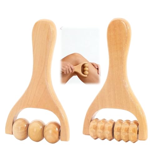 Wooden Massage Roller 2 Pcs Wooden Massage Tool Wood Therapy Massages Tools for Relaxes Thigh Leg Hands Full Body Muscle