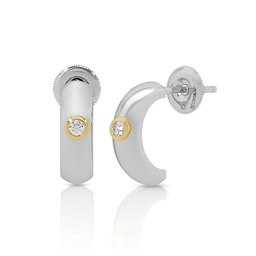 Image of 925 Sterling Silver Simple Earrings for Women | Daily Wear Lightweight Hypoallergenic Stud Earrings | Rhodium Plated Anti-Tarnish Minimalist Silver Jewellery | Gift for Wife, Girlfriend, Mother, Sister | Birthday, Anniversary, Rakhi