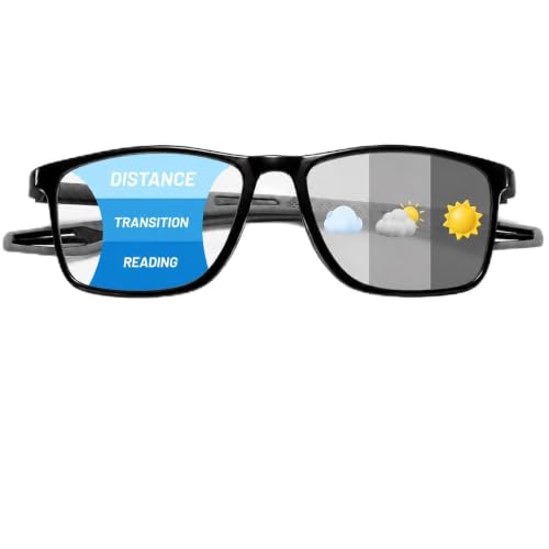 Lentes para cerca media y lejos con filtro de luz azul y adaptación solar fotocromática