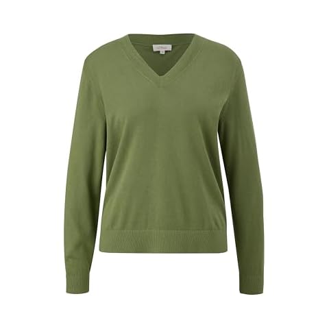 s.Oliver Women's Green V-Neck Jumper Cover