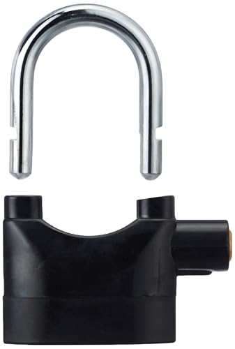 Image of Careflection Motion Sensor Alarm Padlock, Black Metal, 110db Siren, Anti-Theft Security Lock for Doors, Motorcycles, Battery Powered Gates