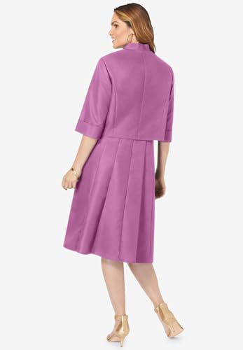 Roaman's Women's Plus Size Petite Plus Size Elbow Sleeve Fit-and-Flare Dress with Bolero Jacket – 2-Piece Suit2