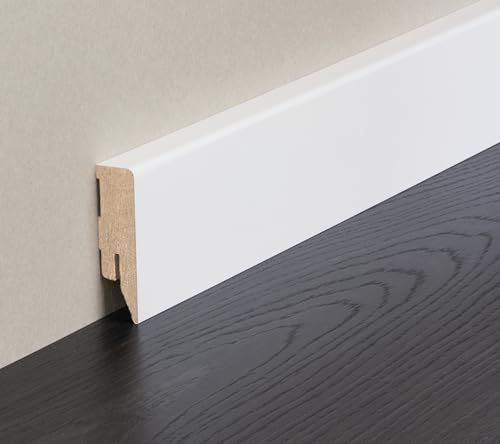 Trevendo® Sockelleiste 16 x 58 x 2400 - TOP MDF Fußleisten für Vinyl Laminat Parkett 2 Trevendo® Sockelleiste 16 x 58 x 2400 - TOP MDF Fußleisten für Vinyl Laminat Parkett